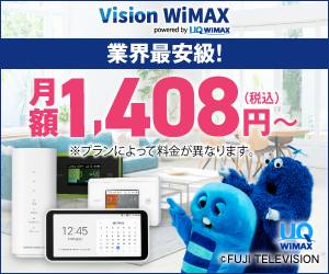 【Vision WiMAX】キャッシュバック、工事不要、簡単インターネット接続
